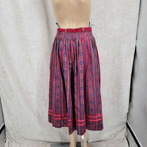 Alpen Trachten Dirndl Vintage German Alpine Traditional Pleated Skirt Cotton - Picture 7 of 14